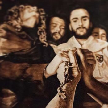 Pittura intitolato "santa rosa ridà la…" da Alessia Clementi, Opera d'arte originale, Acquarello