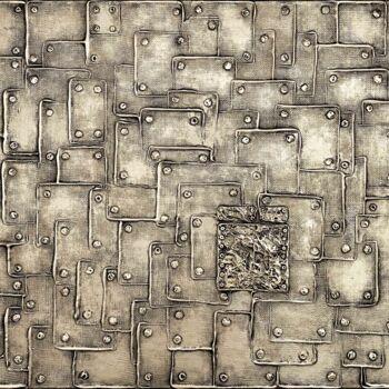 Painting titled "Bronze Carapace" by Alessia Lu, Original Artwork, Acrylic Mounted on Wood Stretcher frame