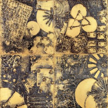 Картина под названием "Mechanisms" - Alessia Lu, Подлинное произведение искусства, Акрил Установлен на Деревянная рама для н…