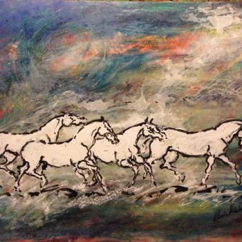 Painting titled "Atmosfera equestre" by Alessia Nicolini, Original Artwork