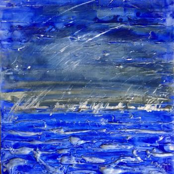 Painting titled "the sea at night" by Alessia Nicolini, Original Artwork