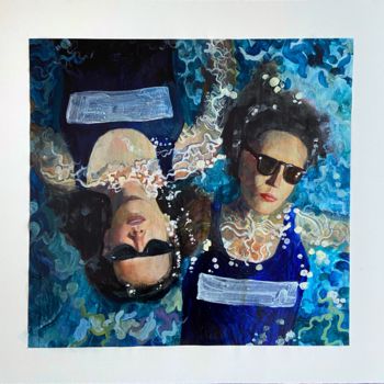 Painting titled "Noon in the pool (C…" by Alessia Piacitelli, Original Artwork, Acrylic