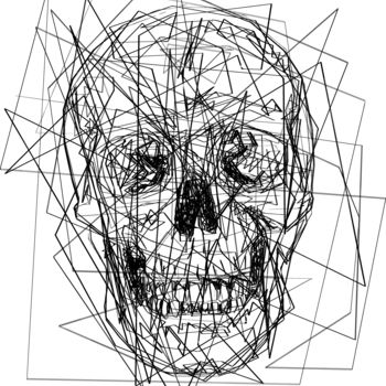 Digitale Kunst mit dem Titel "Skull" von Alessio Cadamuro, Original-Kunstwerk, Digitale Malerei
