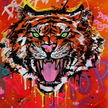 Painting titled "The roar" by Alessio Hassan Alì (Hipo), Original Artwork, Acrylic