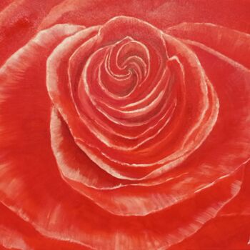 Картина под названием "Rosa Rossa" - Alessio Levorato, Подлинное произведение искусства, Масло
