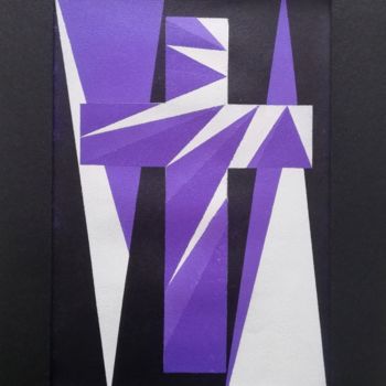 Painting titled "Violet Cross" by Alessio Brugnoli Colors, Original Artwork, Acrylic