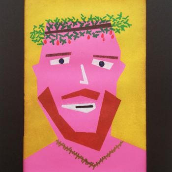 Painting titled "Jesus Face" by Alessio Brugnoli Colors, Original Artwork, Acrylic