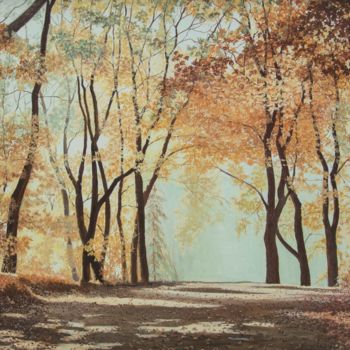 Pittura intitolato "Maple Autumn" da Alevtina Pugina, Opera d'arte originale, Olio