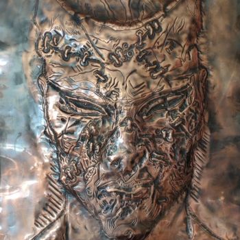 Sculpture intitulée "Маска Души" par Alexey Saralidze, Œuvre d'art originale, Bronze