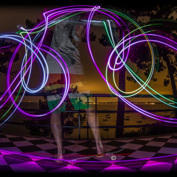 Fotografia intitolato "Lightpainting Skate" da Babz, Opera d'arte originale, Light Painting