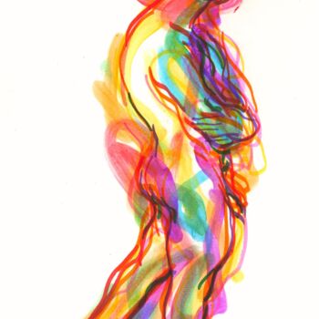 Dessin intitulée "Male figure I" par Alex Buzunov, Œuvre d'art originale, Marqueur