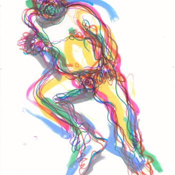 Disegno intitolato "Nudist" da Alex Buzunov, Opera d'arte originale, Pennarello