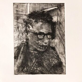 Impressões e gravuras intitulada "Portrait of a man." por Alex Buzunov, Obras de arte originais, Água forte