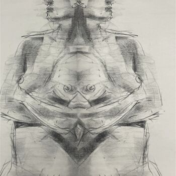 Disegno intitolato "Reflection" da Alex Buzunov, Opera d'arte originale, Carbone