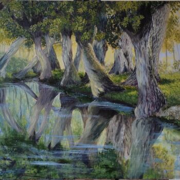 Pintura intitulada "O pântano de Poitev…" por Alex Carvalho, Obras de arte originais, Acrílico Montado em Armação em madeira