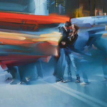 Картина под названием ""He & She"" - Alex Chernigin, Подлинное произведение искусства, Масло Установлен на Деревянная рама д…