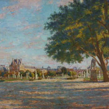 Painting titled "Paris. Jardin des T…" by Alexandre Fadeev, Original Artwork, Oil