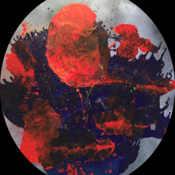 Картина под названием "Red Balloon (black)" - George Jung, Подлинное произведение искусства, Акрил