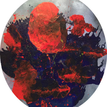 Pintura intitulada "Red Balloon (white)…" por George Jung, Obras de arte originais, Acrílico