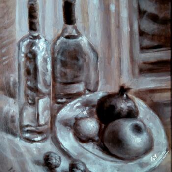 Painting titled "Still life by the w…" by Alex Klas, Original Artwork, Acrylic Mounted on Wood Stretcher frame