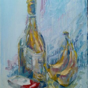 Painting titled "Light wine" by Alex Klas, Original Artwork, Oil Mounted on Wood Stretcher frame