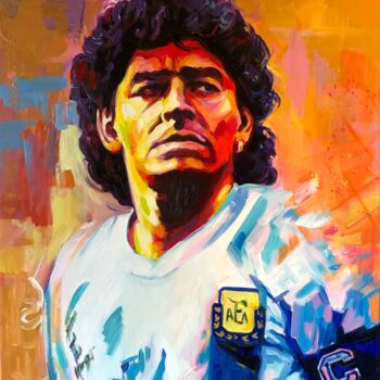Painting titled "Diego Maradona" by Alex Loreci, Original Artwork, Acrylic