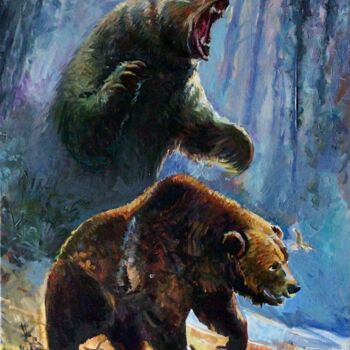 Pittura intitolato "Bears" da Alex Loreci, Opera d'arte originale, Acrilico