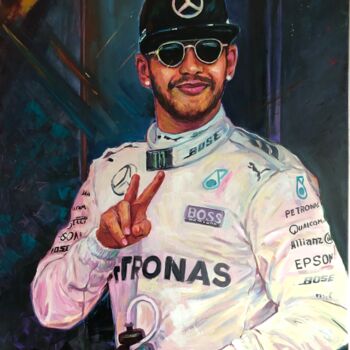 绘画 标题为“Lewis Hamilton” 由Alex Loreci, 原创艺术品, 丙烯