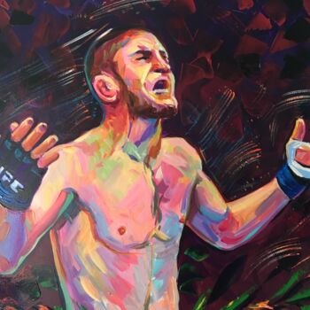 Painting titled "Chabib Nurmagomedov" by Alex Loreci, Original Artwork, Acrylic