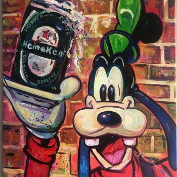 Painting titled "I live Heineken" by Alex Loreci, Original Artwork, Acrylic