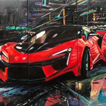 Pintura titulada "Fantastic car- Thre…" por Alex Loreci, Obra de arte original, Acrílico