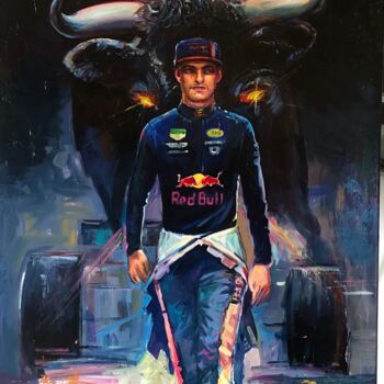 Painting titled "Max Verstappen nr.11" by Alex Loreci, Original Artwork, Acrylic