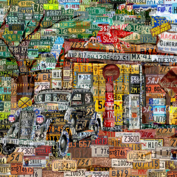 Arte digitale intitolato "Ford Gas Station Co…" da Alex Loskutov, Opera d'arte originale, Pittura digitale