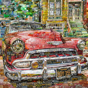 Цифровое искусство под названием "Old Chevrolet Colla…" - Alex Loskutov, Подлинное произведение искусства, Цифровая живопись