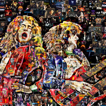 Digitale Kunst getiteld "Robert Plant and Ji…" door Alex Loskutov, Origineel Kunstwerk, Digitale collage