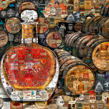 Arte digital titulada "Tequila Jose Cuervo…" por Alex Loskutov, Obra de arte original, Collages digitales