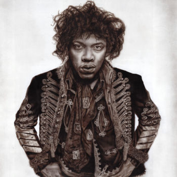 Malarstwo zatytułowany „Jimi Hendrix Retro” autorstwa Alex Mets, Oryginalna praca, Natryskiwacz