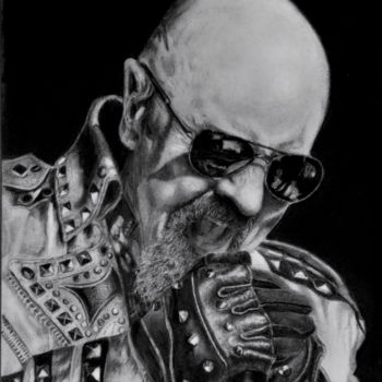 Drawing titled "Rob Halford  - Ligh…" by Alex Mets, Original Artwork, Charcoal