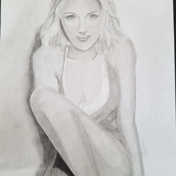 Drawing titled "Portrait de Scarlet…" by Alex Pauchard, Original Artwork, Pencil