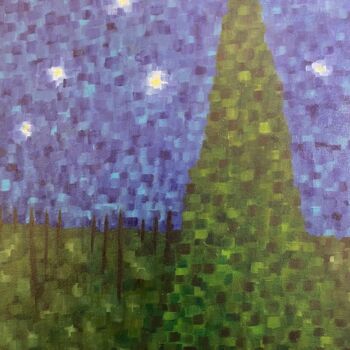 제목이 "Notte del Primo di…"인 미술작품 Alex Pierantoni로, 원작, 기름 나무 들것 프레임에 장착됨