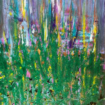Painting titled "Backyard grass" by Alex Pierantoni, Original Artwork, Acrylic