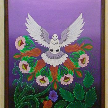 Ζωγραφική με τίτλο "White dove" από Alexander Samokhval, Αυθεντικά έργα τέχνης, Ακρυλικό