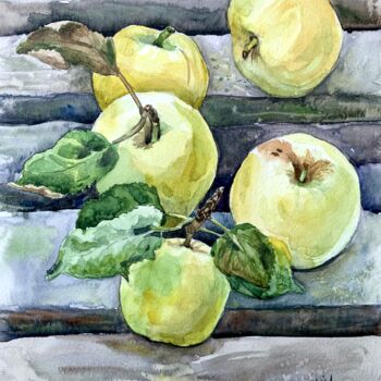 Painting titled "Gifts of nature. Ap…" by Alex Vainova, Original Artwork, Watercolor