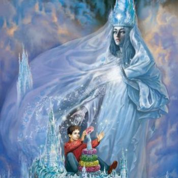 Painting titled "Snow queen" by Alex Yatskevich, Original Artwork, Oil