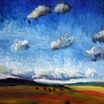 Painting titled "Spring landscape /…" by Alex Z, Original Artwork, Oil