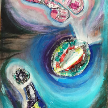 Peinture intitulée "Остров Рождества. I…" par Albert Bektemirov (Aleks Tsvetov), Œuvre d'art originale