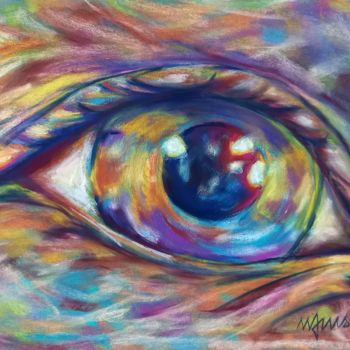 Dessin intitulée "Eye" par Alexis Nahmias, Œuvre d'art originale, Pastel