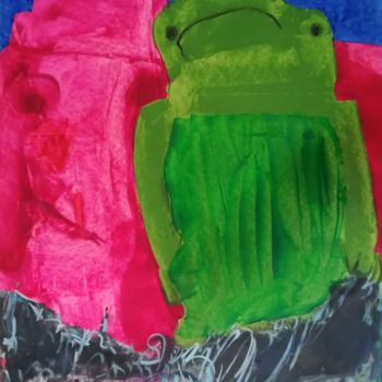 Painting titled "La grenouille" by Augusto Rodrigues Da Costa, Original Artwork