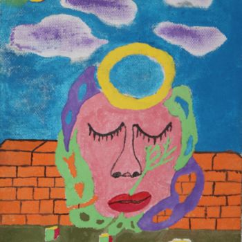 Картина под названием "мистер сон" - Александр Ефремов, Подлинное произведение искусства, Гуашь