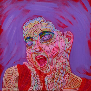 Painting titled "Woman face" by Alexandra Finkelchtein, Original Artwork, Acrylic